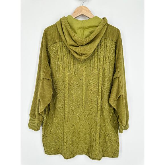 Free People Powder Bunny Sweater Ski Bum Fair Isle Chunky Knit Hooded Oversized - Picture 9 of 14